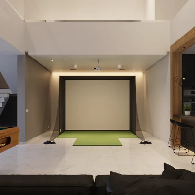 SwingBay Enclosure Golf Simulator Package 5x5 Swing Turf